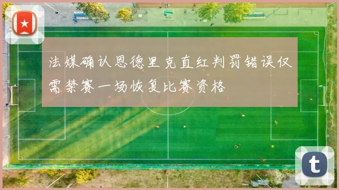 法媒确认恩德里克直红判罚错误仅需禁赛一场恢复比赛资格